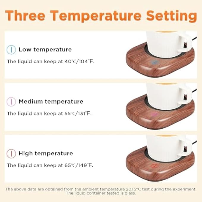 Silk Route Smart Electric Coffee Mug Warmer With 3 Temp Settings  Auto Shut Off Warmer For Coffee Cocoa Milk Tea  Water At HomeOffice 35In Diameter Uk Plug - Image 4