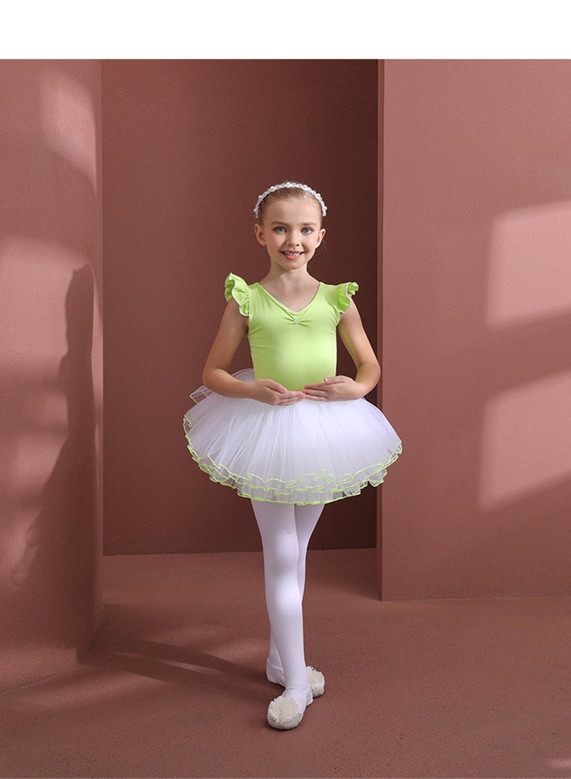 Loquat Squality Children's Dance Dress Training Dress Pure Cotton Ballet Dancing Dress For Children Green  - Image 1