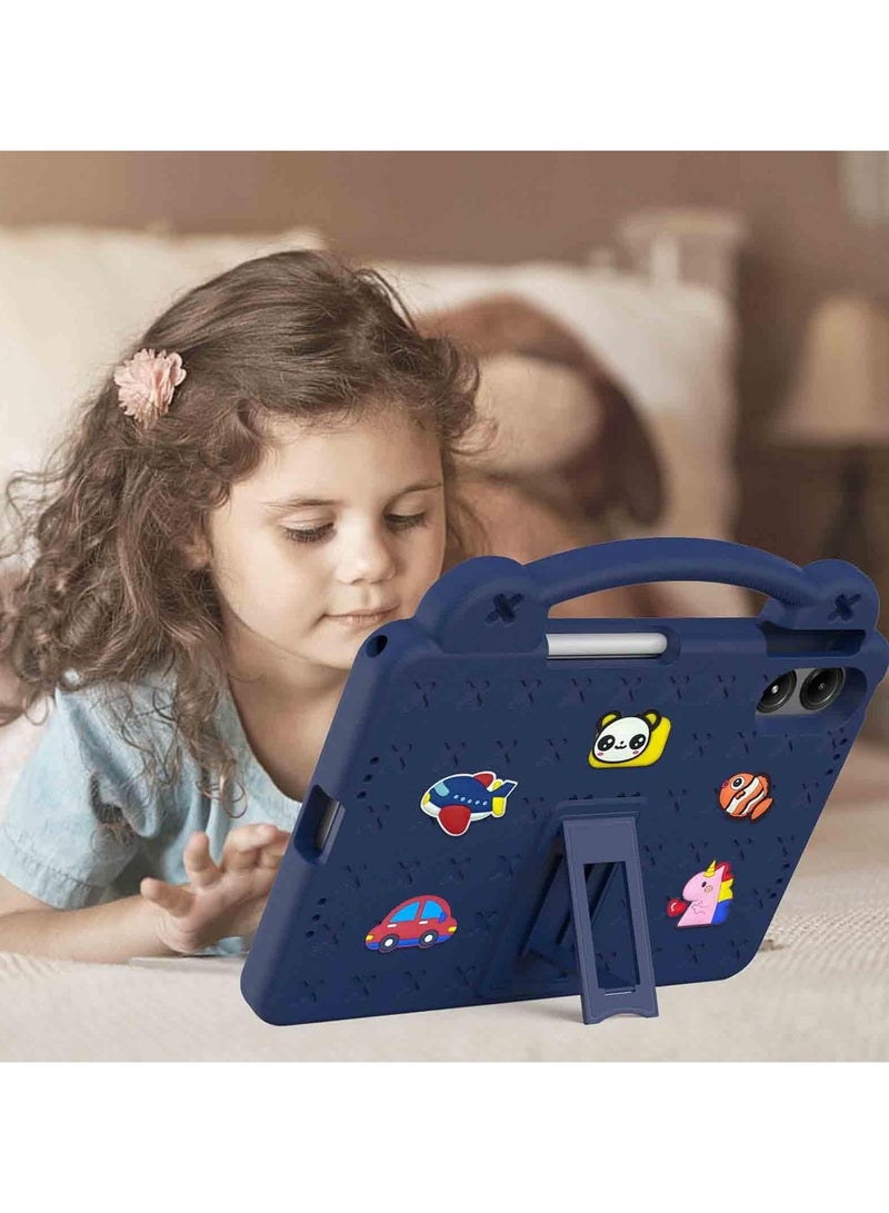 VKL Kids Case Compatible with Xiaomi Redmi Pad Pro 12.1 Inch 2024, Durable Lightweight Shockproof Case with Pen Holder, Handle Stand, Shoulder Strap, Navy Blue - Image 4