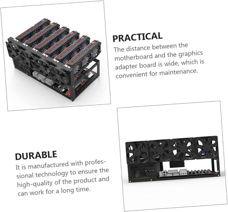 ATX Computer Graphics Card Rack Storage Frame with Dual Power Support - Image 5