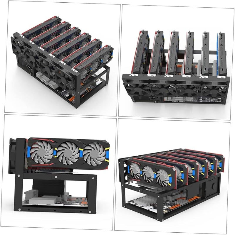 ATX Computer Graphics Card Rack Storage Frame with Dual Power Support - Image 3