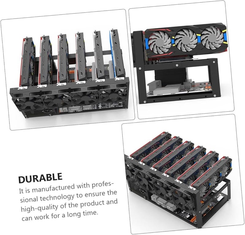 ATX Computer Graphics Card Rack Storage Frame with Dual Power Support - Image 4