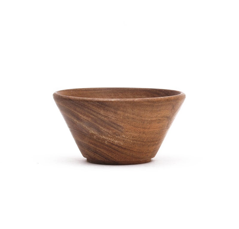 OGGN Natural Acacia Wood Mixing & Serving Bowl, Handmade Wooden Salad Bowls, Antique Soup Serve Ware, Elegant Multipurpose Bowl for Salads, Soups, Snacks (4 X 2 Inch) - Image 3