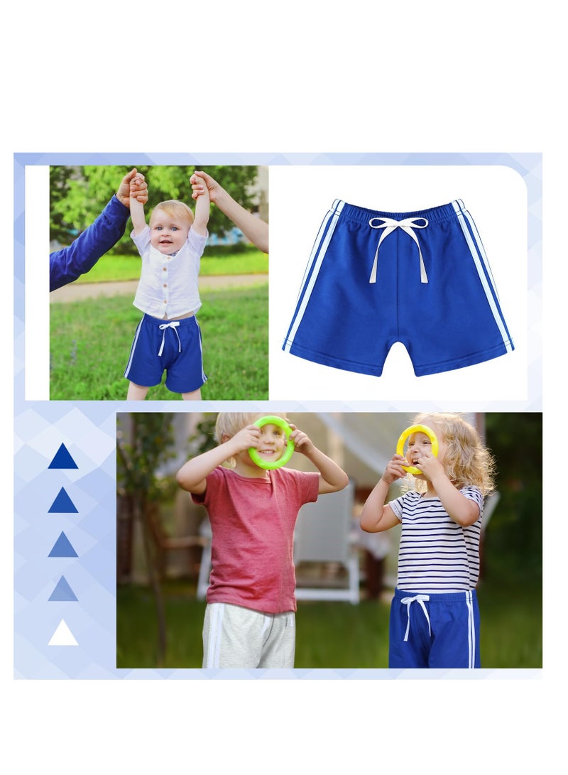 Summer Boys Shorts, Cotton Basketball Shorts, 4 Pack, With Drawstring Toddler Athletic Shorts for Boys Girls, 4 Color - Image 1