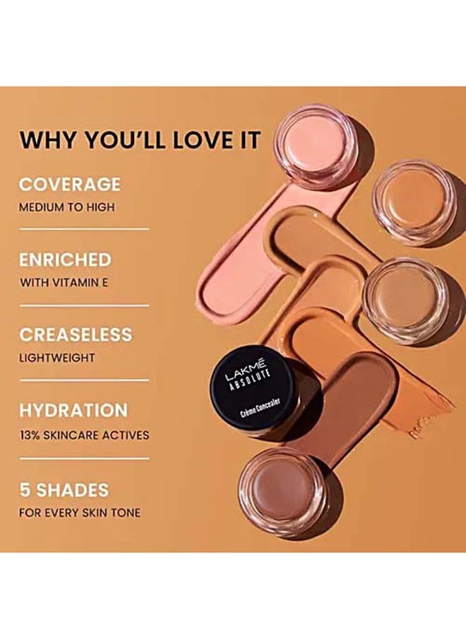 LAKME Absolute Creme Concealer - Evens Out Your Skin, Conceals Dark Spots & Blemishes, 3.9 Grams 24 Beige  - Image 5