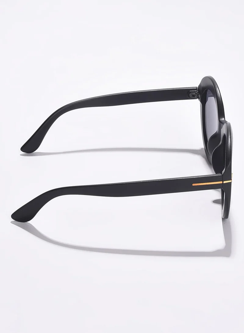 Haute Sauce  Black Lens Black Oval Sunglasses for Women | Best Price UAE