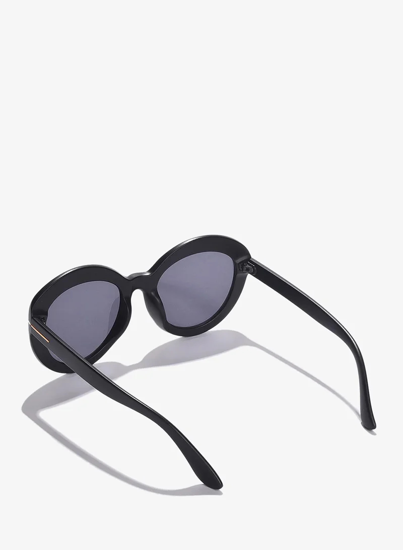 Haute Sauce  Black Lens Black Oval Sunglasses for Women | Best Price UAE