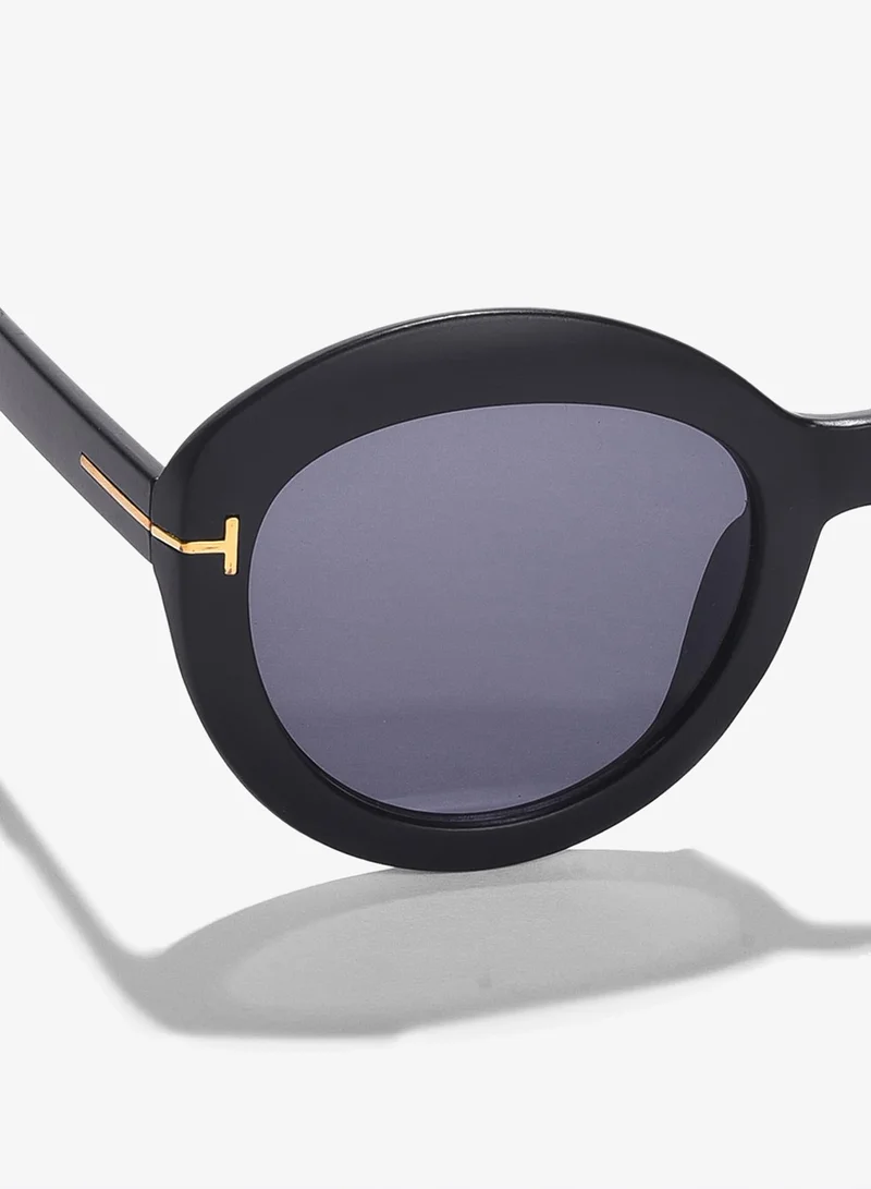 Haute Sauce  Black Lens Black Oval Sunglasses for Women | Best Price UAE