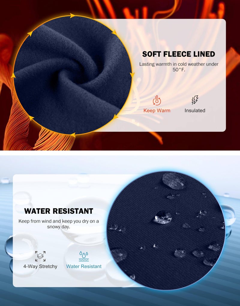 SANTINY Fleece Lined Flare Leggings Women 28.5/30.5/32 Water Resistant Winter Bell Bottom Hiking Yoga Pants with Pocketsï¼ˆNavy_28.5Sï¼‰ - Image 3