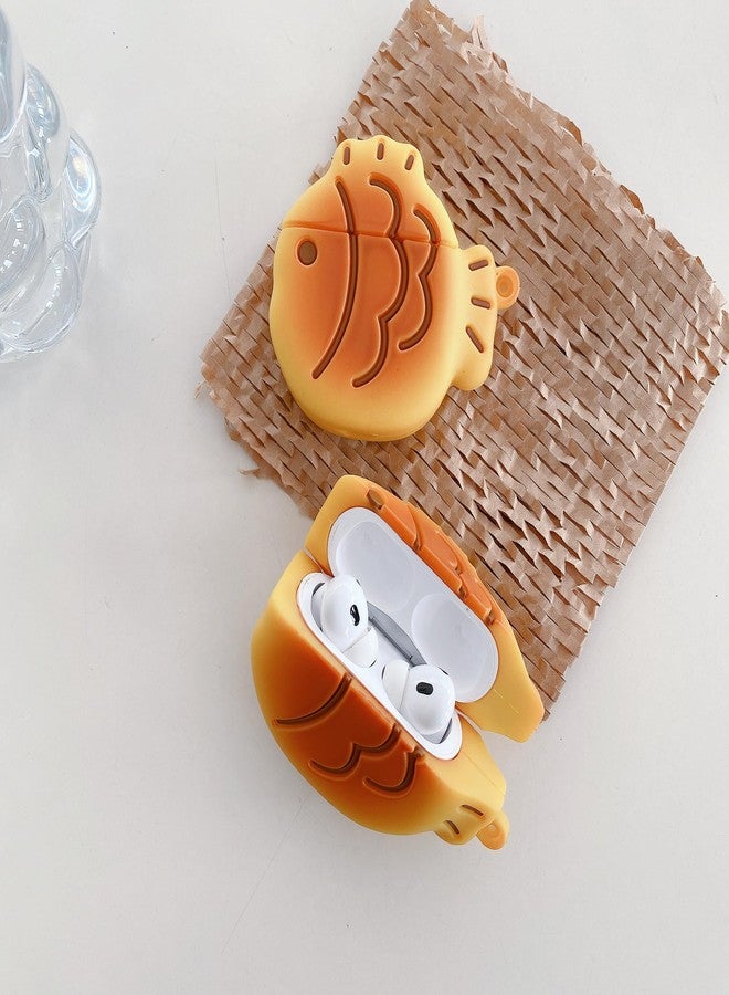 جراب سماعات أذن لسماعات AirPods 4، جراب سيليكون TPU ناعم على شكل بسكويت سمك تاياكي لطيف ومبتكر، غطاء حماية لسماعات AirPods 4 على شكل بسكويت تاياكي، مقاوم للصدمات - Image 2