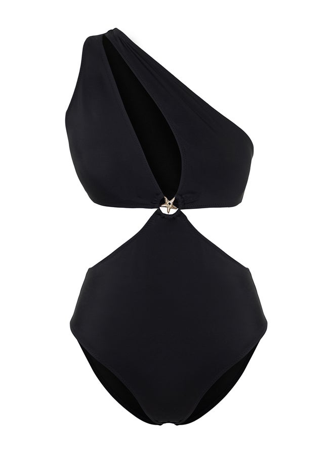 trendyol - Black One Shoulder Accessory Swimsuit TBESS24MY00008 - Image 1