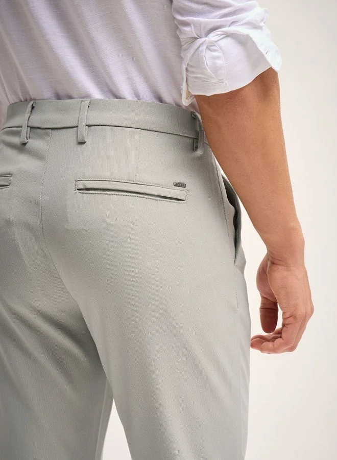 THE BEAR HOUSE Men's Grey Solid 4 Way Stretch Formal Trouser Versatile Office and Travel Pants Comfortable Fit for Everyday Use Easy to Style Bottomwear for Work Weekend and Outings