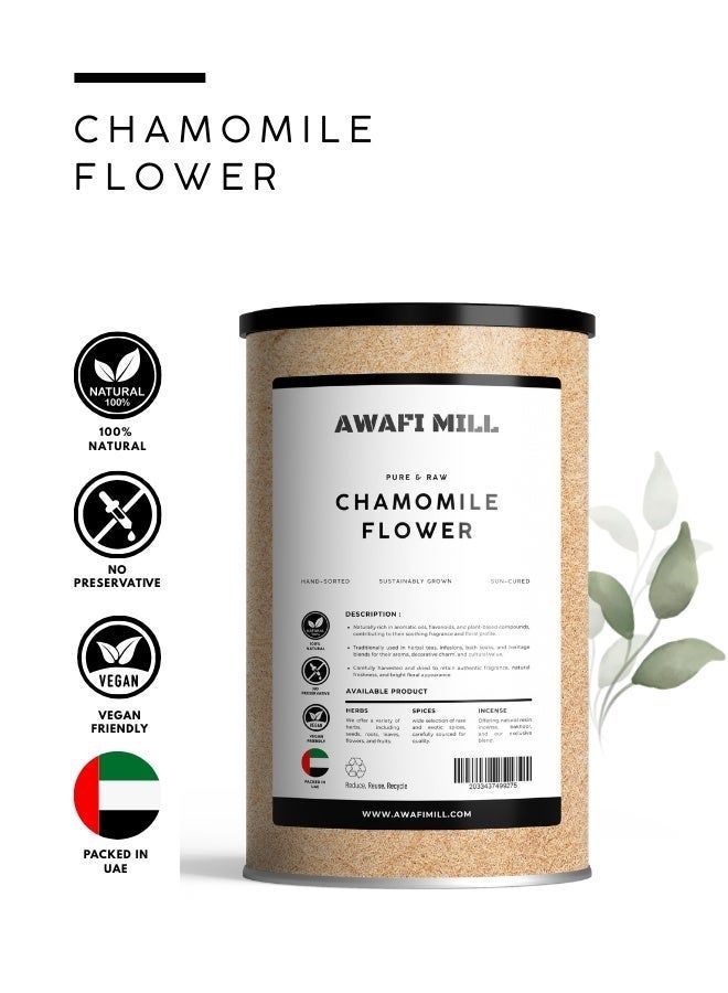 AWAFI MILL Chamomile Flowers (Food-Grade) | Matricaria chamomilla Buds for Herbal Tea | Apple-Like Floral Aroma | Naturally Caffeine-Free - 100 g | 3.5 Oz - Image 2