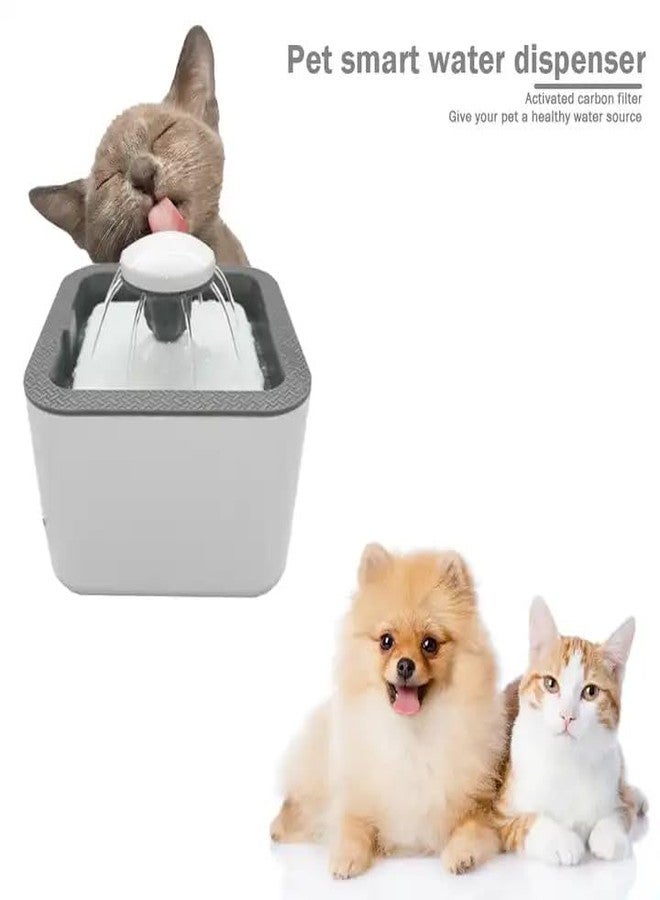 Cat Water Fountain, 33.8 oz/2.5L, Ultra Quiet (50 DB) Dog & Cat Drinking Fountain with Filter, Automatic Pet Water Fountain for Cats and Small Dogs, Grey (Blue Water Fountain) - Image 4