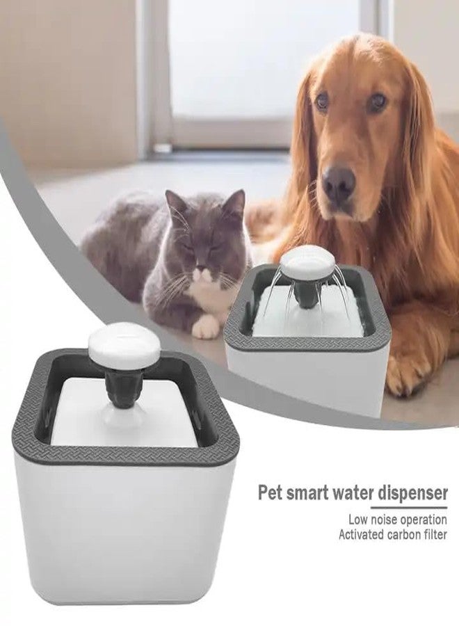 Cat Water Fountain, 33.8 oz/2.5L, Ultra Quiet (50 DB) Dog & Cat Drinking Fountain with Filter, Automatic Pet Water Fountain for Cats and Small Dogs, Grey (Blue Water Fountain) - Image 3
