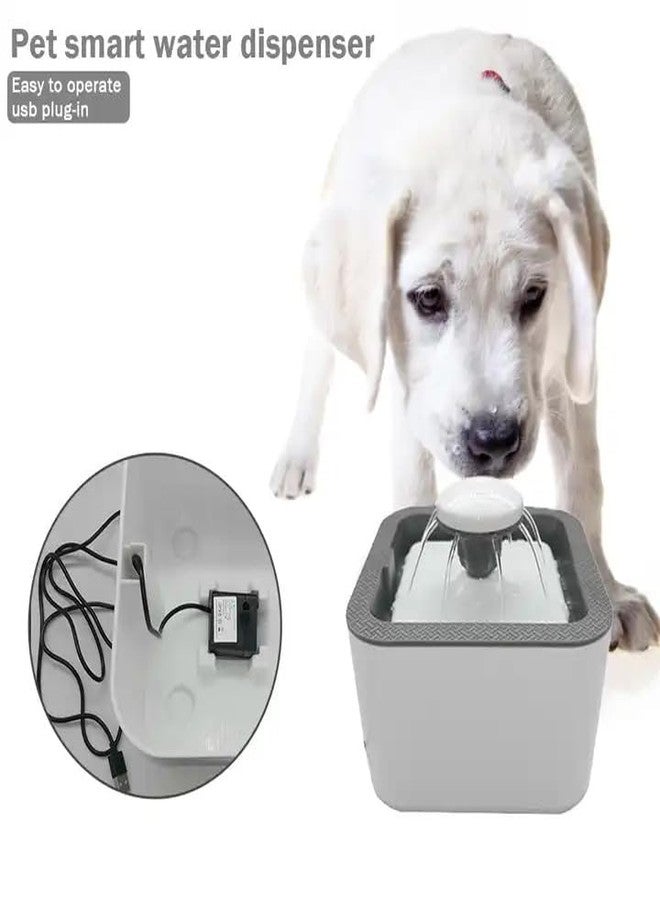 Cat Water Fountain, 33.8 oz/2.5L, Ultra Quiet (50 DB) Dog & Cat Drinking Fountain with Filter, Automatic Pet Water Fountain for Cats and Small Dogs, Grey (Blue Water Fountain) - Image 2