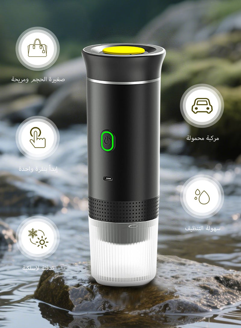 3-in-1 Portable Electric Espresso Machine–20Bar Self‑Heating camping coffee maker with 7500mA Battery,Display,compatible with Large/Small Capsules&Coffee Powder for Travel,Camping,Car&Office - Image 4