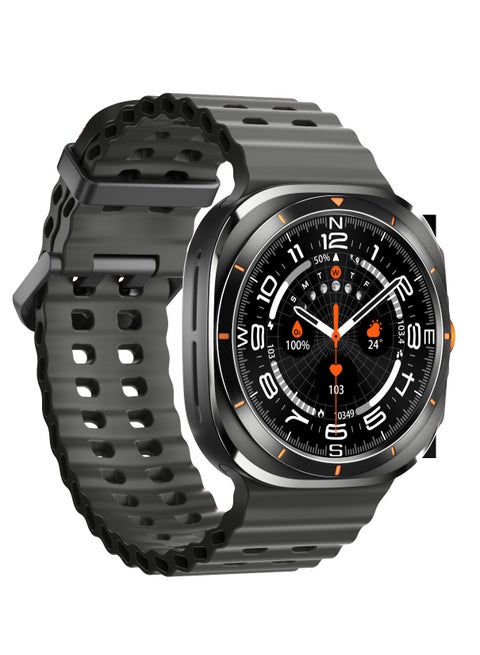 Smart Watch 7 Ultra Men Women NFC Compass IP68 Waterproof Heart Rate SpO2 Sport Smartwatch for Android IOS New (Black)