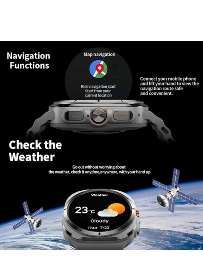 Smart Watch 7 Ultra Men Women NFC Compass IP68 Waterproof Heart Rate SpO2 Sport Smartwatch for Android IOS New (Black)