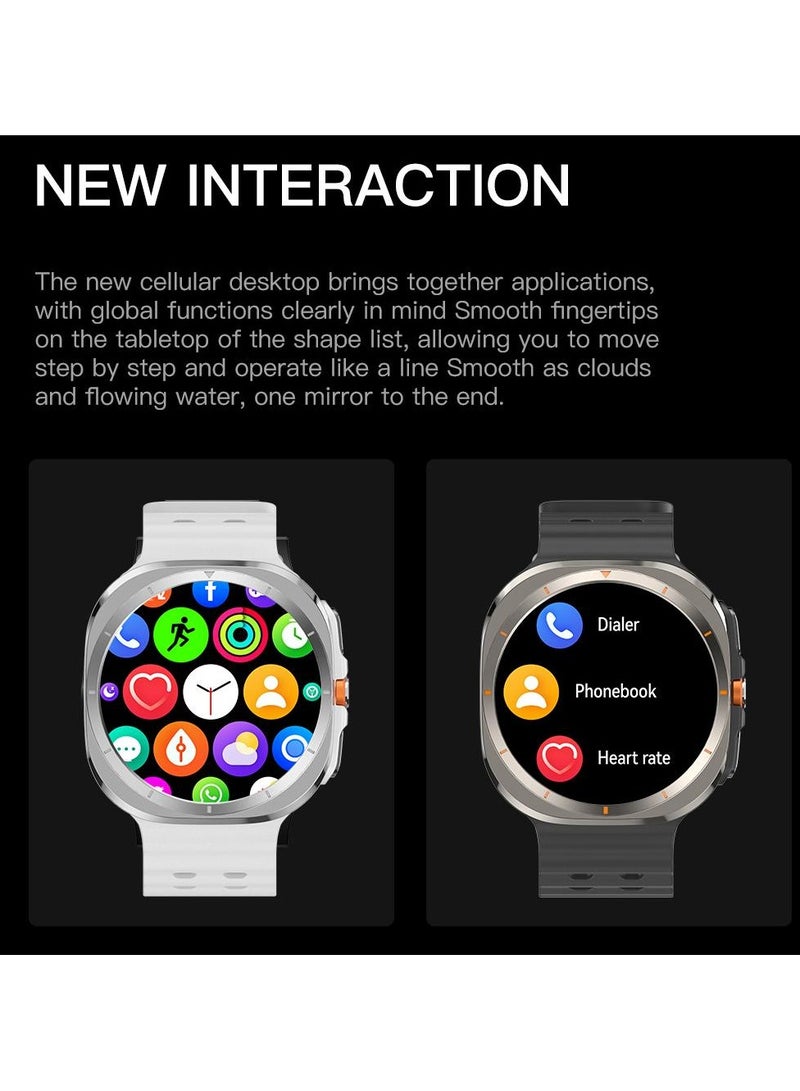 Smart Watch 7 Ultra Men Women NFC Compass IP68 Waterproof Heart Rate SpO2 Sport Smartwatch for Android IOS New (Black)