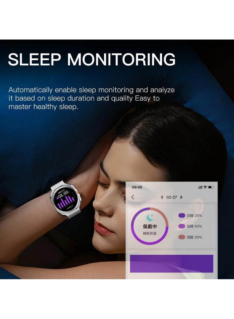 Smart Watch 7 Ultra Men Women NFC Compass IP68 Waterproof Heart Rate SpO2 Sport Smartwatch for Android IOS New (Black)