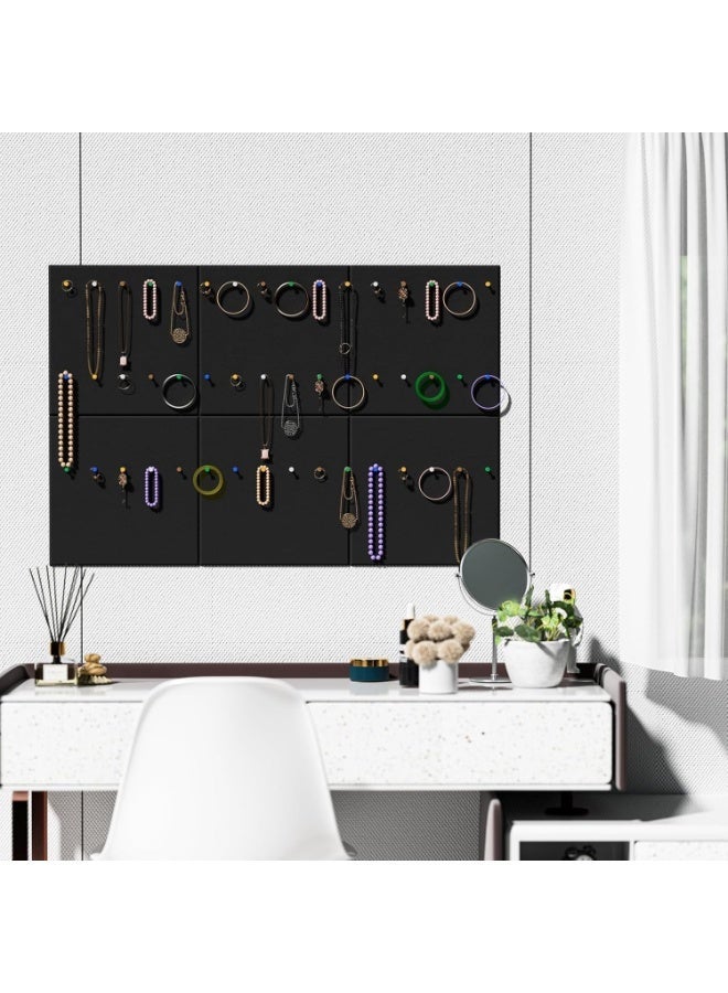 90cmx60cm Large Cork Board for Wall, Black Bulletin Board Felt Wall Tiles With 35 Pushpins Cork Board Alternative, Pin Board for Office and Walls, 6 Pack - Image 4