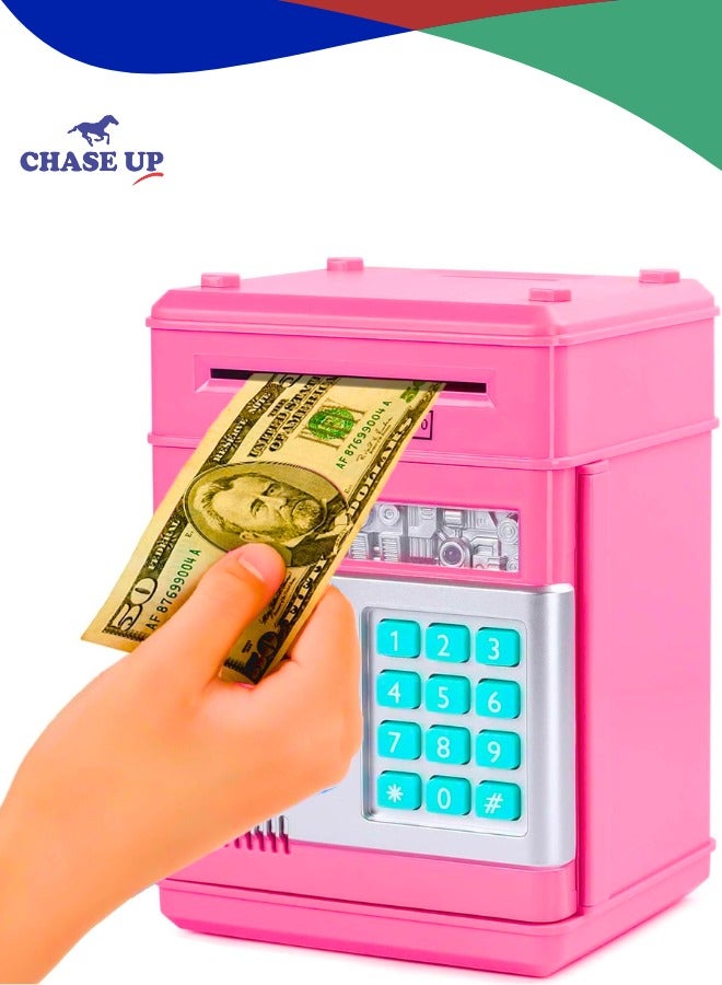 Chase Up Electronic Piggy Bank for Kids with Password – ATM-Style Money Saving Box with Auto Scroll, Fun Coin Bank Gift for Boys & Girls, Assorted Colors - Image 1