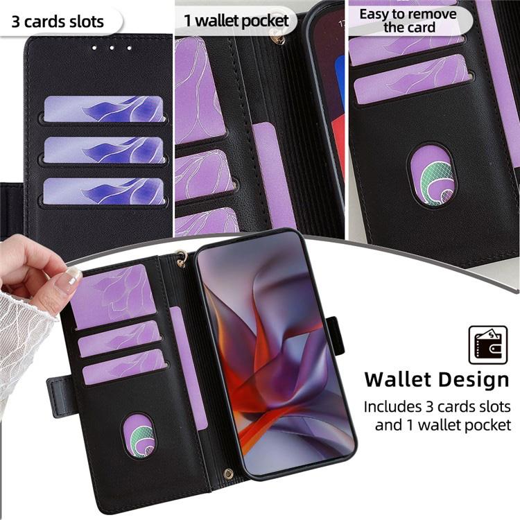 إيروريكس جراب هاتف موتورولا إيدج 60 برو 5G بسلسلة جلدية (أسود) - Image 5