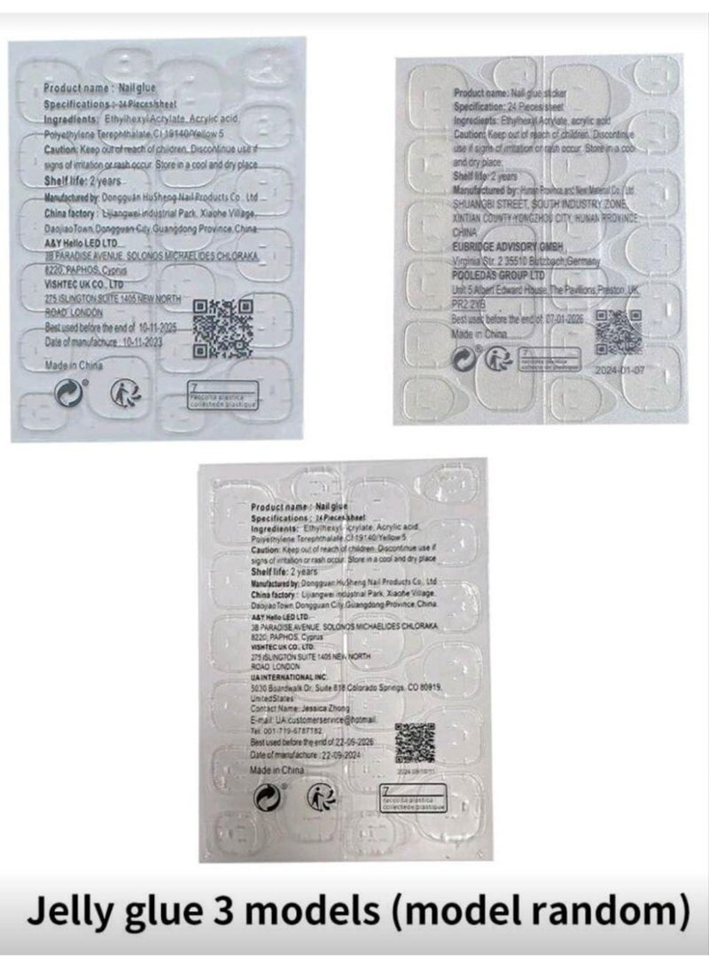 Shein 24pcs Nails Red Crystal-Cat Eye Press On Nails Long Almond Red - Image 4