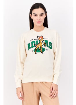 adidas Originals Adidas Originals x Disney Women Sportswear Fit Long Sleeve Outdoor Sweatshirt, Cream  - Image 1