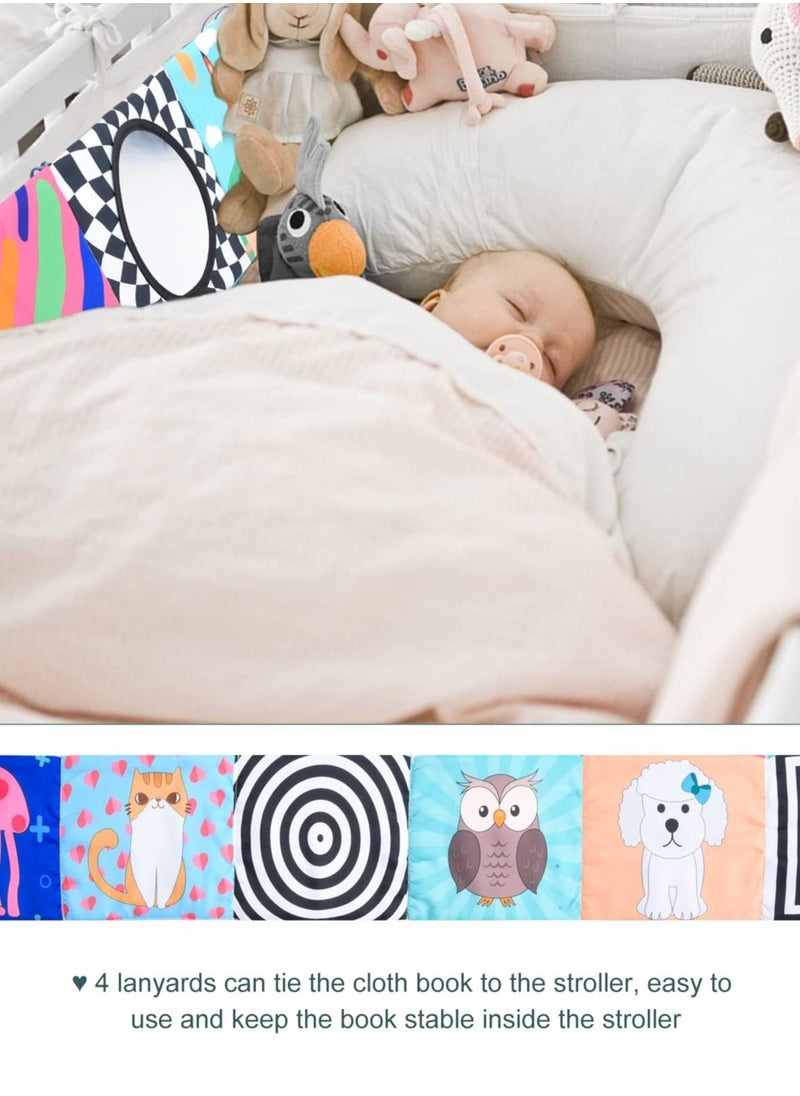 Y&D - Baby Cloth Book, High Contrast Soft Folding Book Early Education Toys, Newborn Toys Montessori Sensory Stimulates Brain Development for Babies 3-12 Months - Image 1