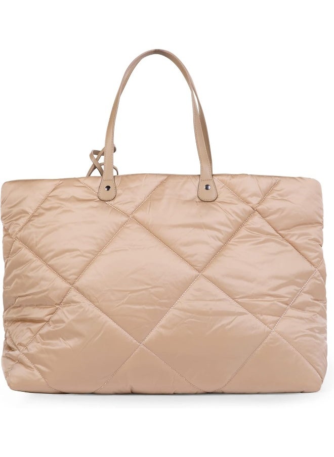 CHILDHOME Family Bag, Changing Travel/Weekend Large Capacity, Detachable Pouch, Quilted Beige  - Image 2