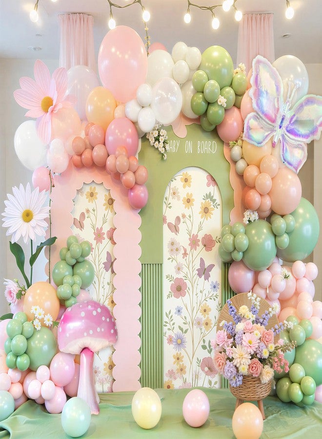 Winrayk 187Pcs Fairy Balloons Arch Kit with Large Mushroom & Butterfly Foil Balloons, Baby Shower Wedding 1st Birthday Wonderland Spring Garden Tea Party Princess Girls Fairy Birthday Party Decoration - Image 1