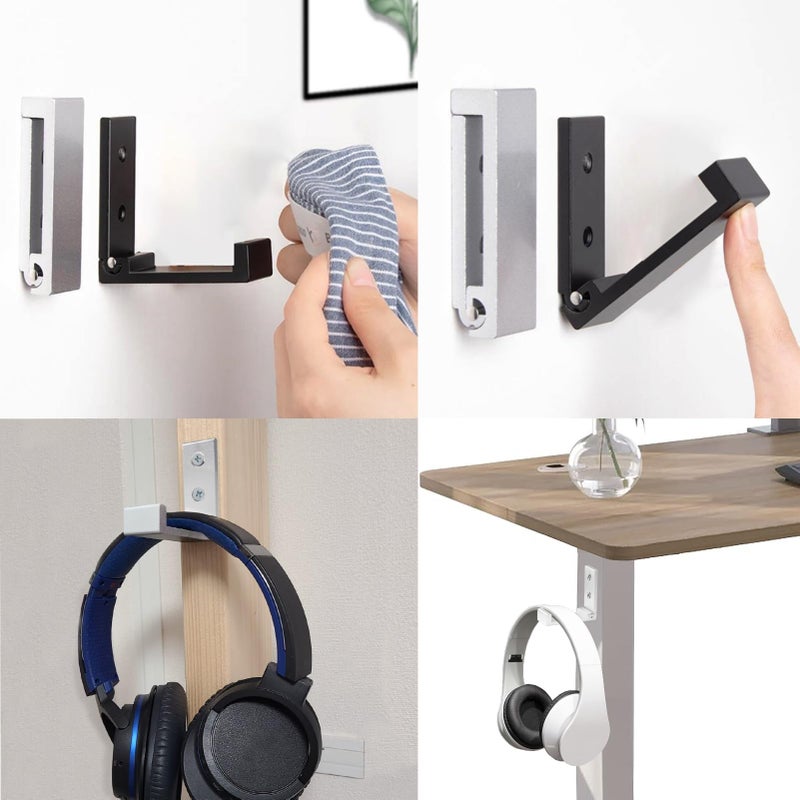 OHIYO 6Pcs Foldable Hooks for Hanging Coat & Bags & Hat & Key Wall Mounted Heavy Duty Aluminum Alloy Folding Coat Hooks with 12pcs Screws for Headphones Holder or Wall Hanger Hook(Matte Silver) - Image 4