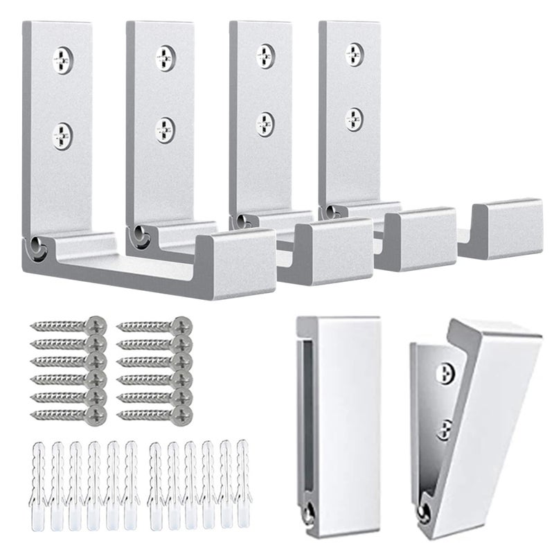 OHIYO 6Pcs Foldable Hooks for Hanging Coat & Bags & Hat & Key Wall Mounted Heavy Duty Aluminum Alloy Folding Coat Hooks with 12pcs Screws for Headphones Holder or Wall Hanger Hook(Matte Silver) - Image 1