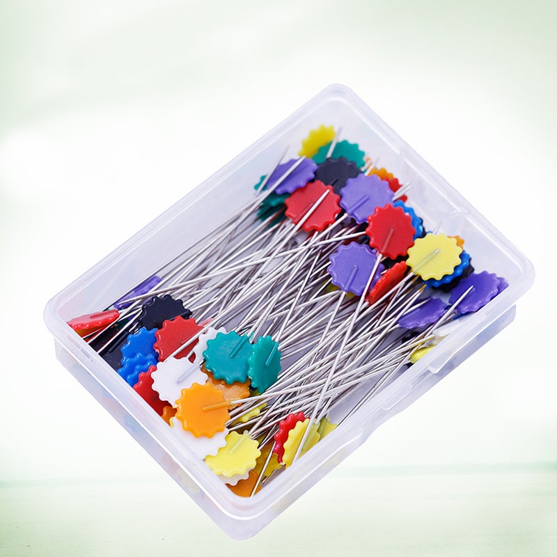100 pcs DIY Sewing Box Colorful Flat Flower Clothing Accessories for Craft Decoration Quilting - Image 1