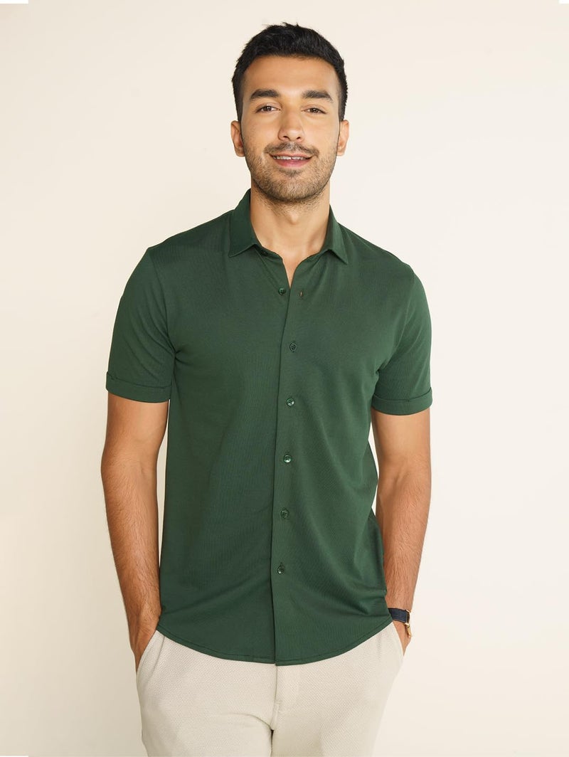DAMENSCH Constant Cotton Thermoregulating Pique Half Shirts-Pack of 1-Mountain View-Small - Image 4