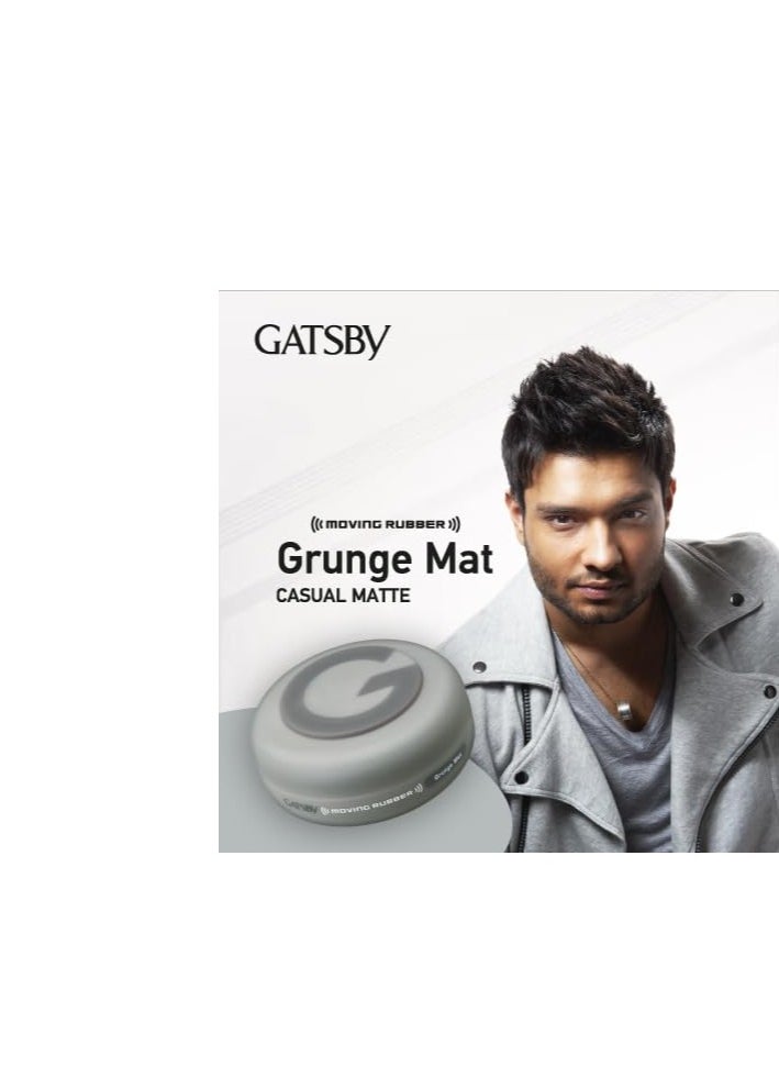 GATSBY Gatsby Moving Rubber - Grunge Mat, Strong Holding Power, Matte Finish, Non-Sticky, Non-Shine, Paraben Free, Anytime Re-Stylable Hair Wax, 80gm  - Image 2
