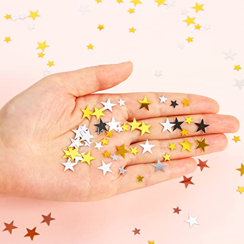 Hestya 60g Star Confetti Glitter Table Confetti Metallic Foil Stars for Christmas Party Wedding Festival Decorations(Gold Silver 60g,10mm and 6mm) - Image 4