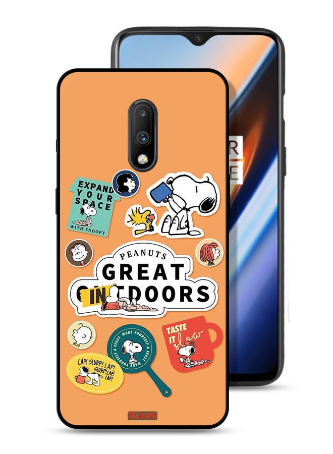 Tolwak OnePlus 7 Protective Case Cover Peanuts Stickers - Image 1