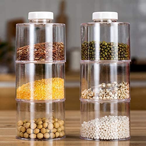 Ritmo 6pcs Spice Jar Pepper Shaker Box Spice Tower Herb Spice Tools Transparent Seasoning Cans Kitchen Rack Condiment Bottles - Image 3