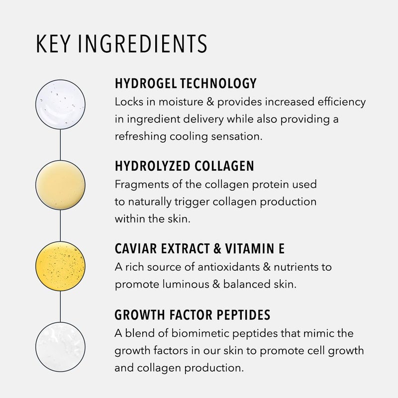 Hydropeptide Polypeptide Collagel+ Plus Face Mask, Line Lifting Hydrogel Peptide Facial Treatments, 4 Count - Image 5