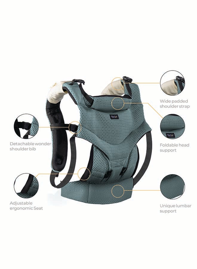 Nurtur Nurtur Willow Deluxe Mesh Infant Baby Carrier – Premium Fabric, Dual-Facing Comfort, Adjustable Cushioned Straps - Black  - Image 2