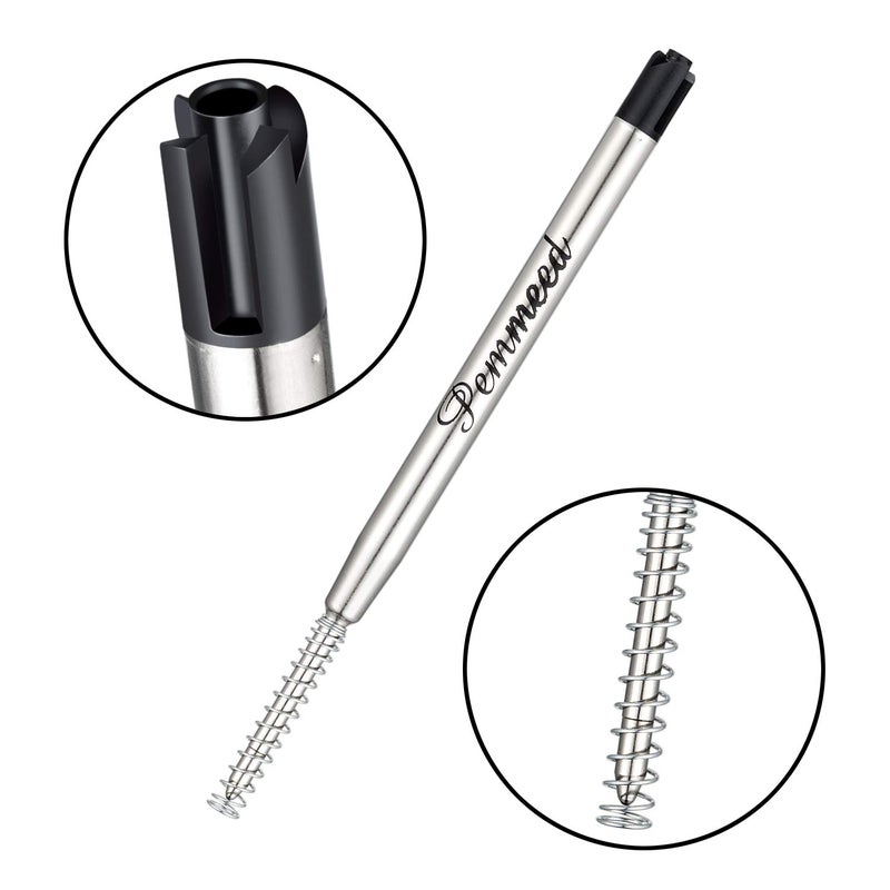Penneed Ballpoint Pen Refills with Spring for Penneed B5/B6/B8 Pen, Parker Waterman Compatible Ballpoint Pen Refills Twist Action Medium Point 1.0mm Pack of 10(Black Ink) - Image 3