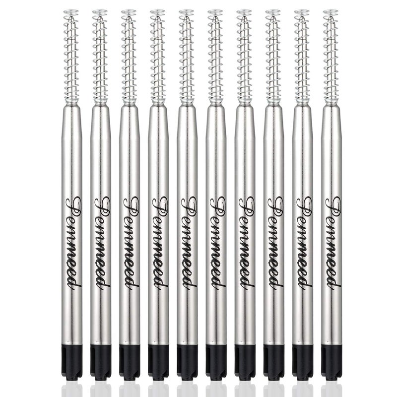 Penneed Ballpoint Pen Refills with Spring for Penneed B5/B6/B8 Pen, Parker Waterman Compatible Ballpoint Pen Refills Twist Action Medium Point 1.0mm Pack of 10(Black Ink) - Image 1
