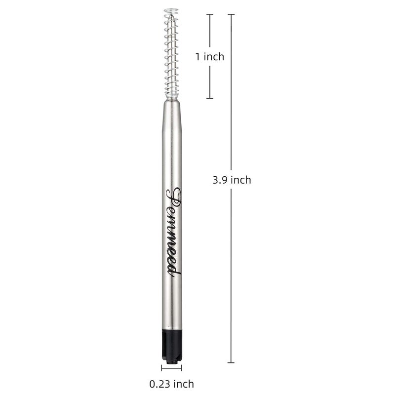 Penneed Ballpoint Pen Refills with Spring for Penneed B5/B6/B8 Pen, Parker Waterman Compatible Ballpoint Pen Refills Twist Action Medium Point 1.0mm Pack of 10(Black Ink) - Image 2