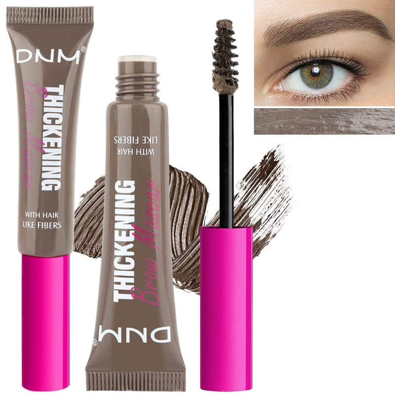 BINGBRUSH Tinted Thickening Brow MascaraBrow Fast SculptWaterproof Transferproof Brush to Fill in Eyebrows and Cover Gray Hairs  Cruelty Free  Light Medium Brown 2pcs 05 Cool Ash Brown