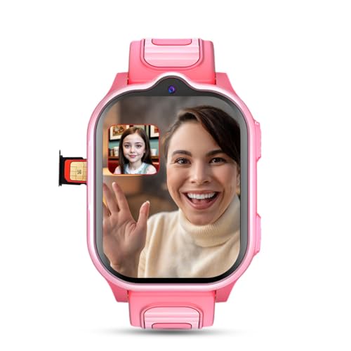 PunnkFunnk TrackNova 4G/5G Kids Smart Watch | HD Video Call | Live GPS Tracking | App Control | Safe Zone & SOS | Games | Family Chat | 800mAh Long Battery | FaceLock | Safety Watch for Kids - (Pink) - Image 1