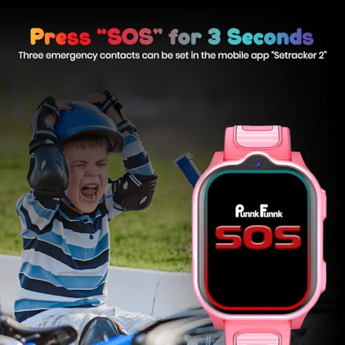 PunnkFunnk TrackNova 4G/5G Kids Smart Watch | HD Video Call | Live GPS Tracking | App Control | Safe Zone & SOS | Games | Family Chat | 800mAh Long Battery | FaceLock | Safety Watch for Kids - (Pink) - Image 5