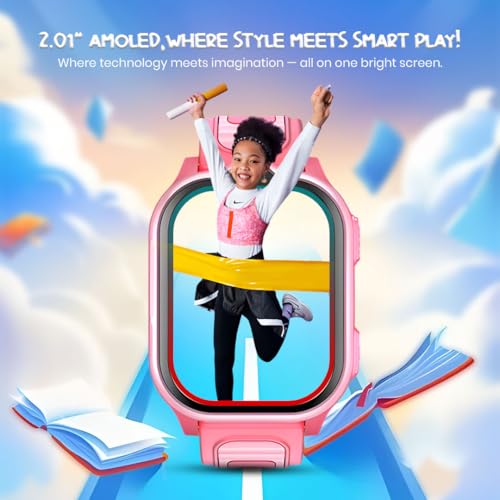 PunnkFunnk TrackNova 4G/5G Kids Smart Watch | HD Video Call | Live GPS Tracking | App Control | Safe Zone & SOS | Games | Family Chat | 800mAh Long Battery | FaceLock | Safety Watch for Kids - (Pink) - Image 2